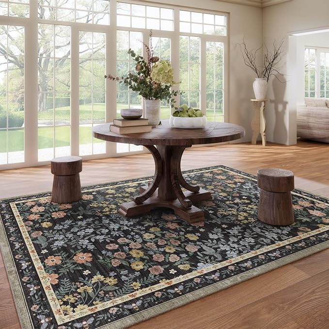 9x12 Rugs for Living Room: Washable Area Rugs for Bedroom Vintage Stain