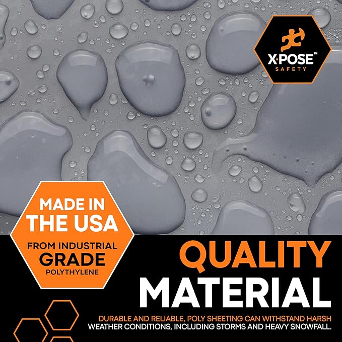 Xpose Safety Clear Plastic Sheeting (Bulk Full Pallet 50 Pack) – 10' x 100' Rolls – Heavy Duty 5.2 Mil Poly Sheet – Waterproof, Dustproof, Vapor Barrier – for Construction, Painting, Industrial Use