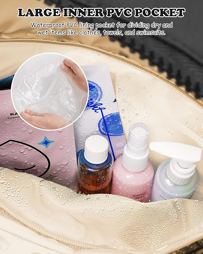 Women Duffle Bag with Initial, Personal Item Travel Bags,Gym Bag with Wet Pocket,Lightweight Travel Bags Personalized Tote with Makeup Pouch, Birthday Gifts for 13 14 15 16 17 Year Old Girls