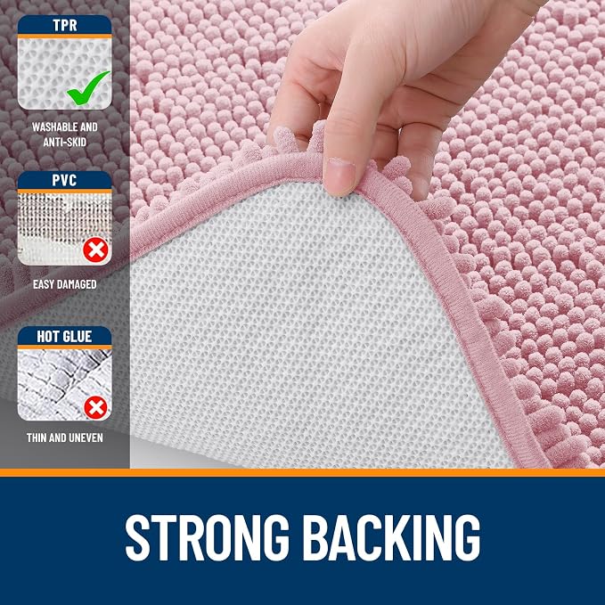 OLANLY Large Bathroom Rugs 47x32, Extra Soft Absorbent Chenille Bath Rugs