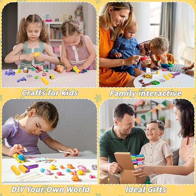 Air Dry Clay Kit,56 Colors Modeling Magic Clay for Kids,DIY Classroom Bulk Starter Sculpting Kit, Soft & Ultra Light, Art and Crafts Party Favors for Boys Girls Kids 3-12