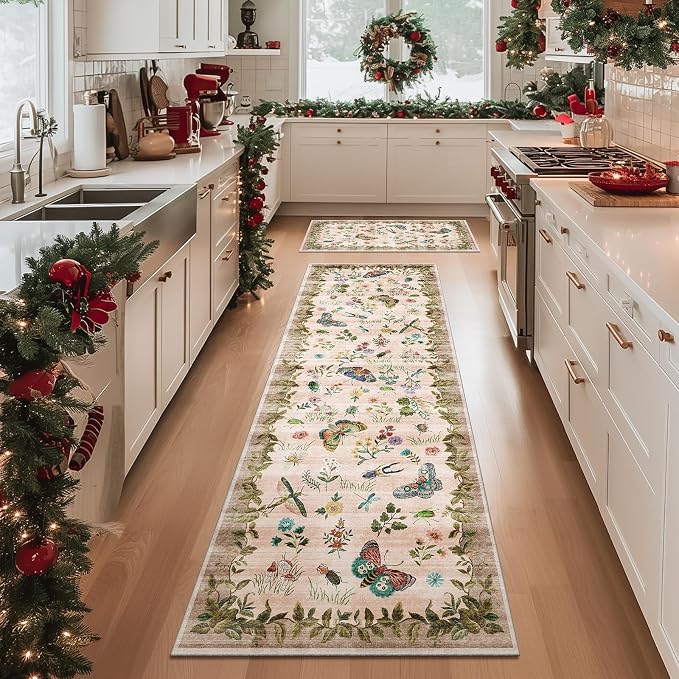 Machine Washable Hallway Runner Rugs: 2'6"x8' Kitchen Runner Stain Resistant
