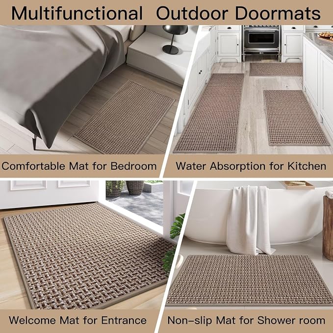 YDKGL Door Mat 31x47, Dirt Resistant and Absorbent, Non-Slip Rubber Backing