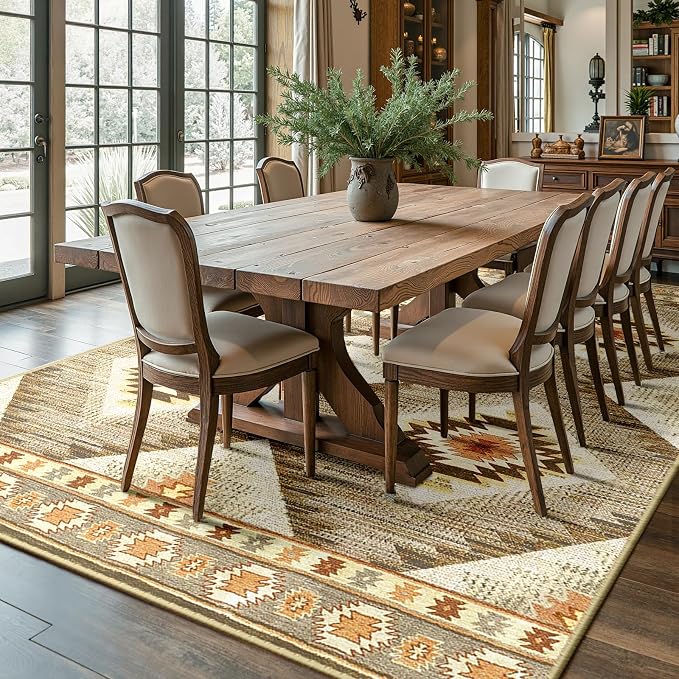 BESTSWEETIE Area Rug 3x4 Rug Machine Washable Non-Slip Low Pile Print Pattern