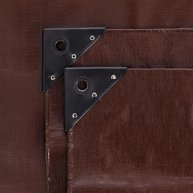 WHITEDUCK Super Heavy Duty Poly Tarp Cover 16 Mil & 10 Mil with Grommets and Reinforced Edges (Brown, White & Silver Black) (Brown- 16 Mil, 30' x 50')