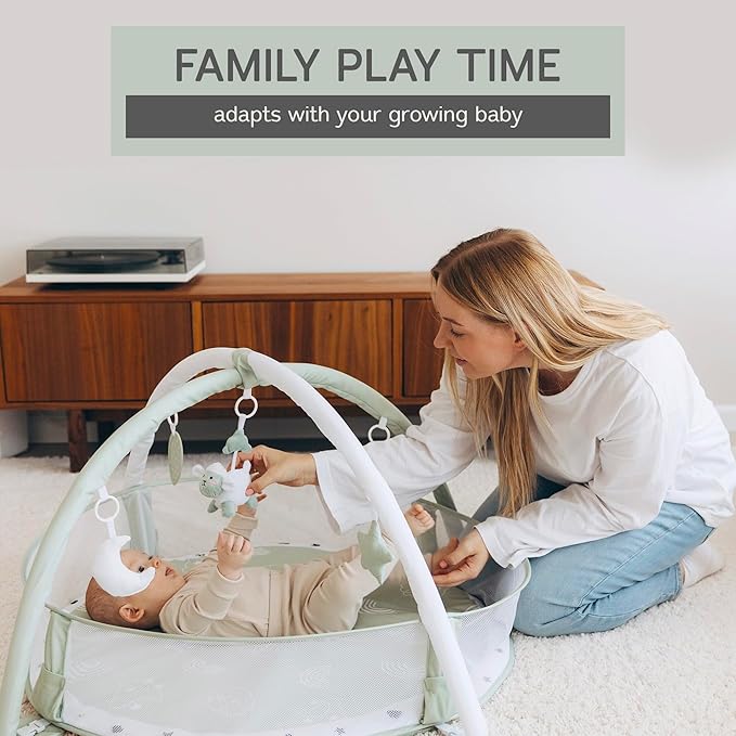 6-in-1 XL Play Mat & Play Gym, Baby Gym, Baby Activity Gym, Sensory Exploration and Motor Skill Development Toys (Sage)