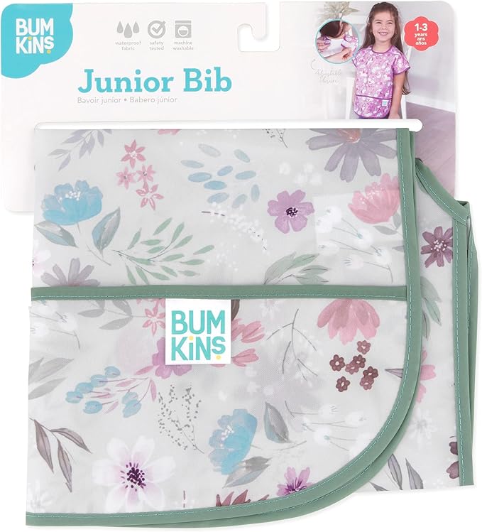 Bumkins Bibs - Toddler Bibs, Waterproof, Large for 1-3 Years, Short Sleeve