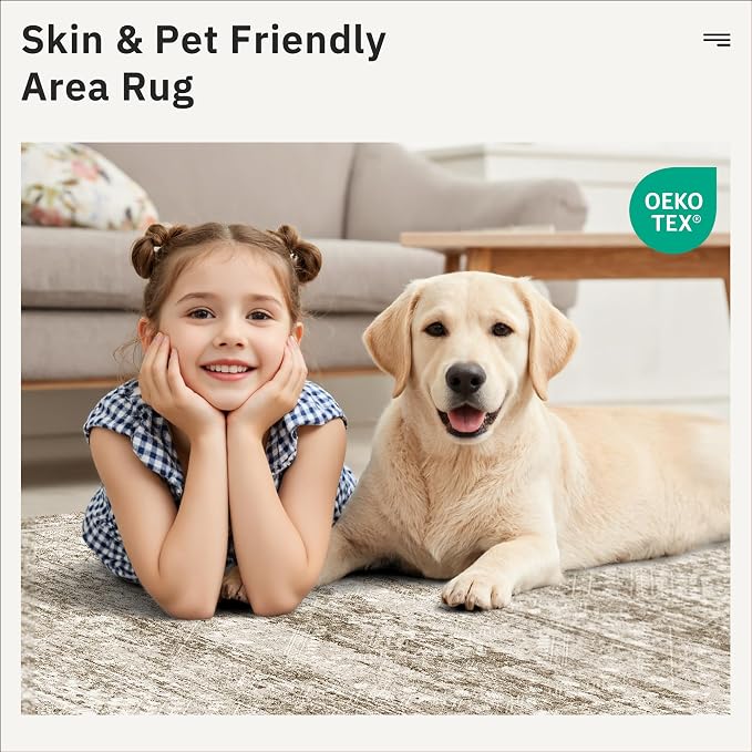 Soalmost 6x9 Area Rug for Living Room Washable 6x9 Rug Non-Slip Modern Rugs for