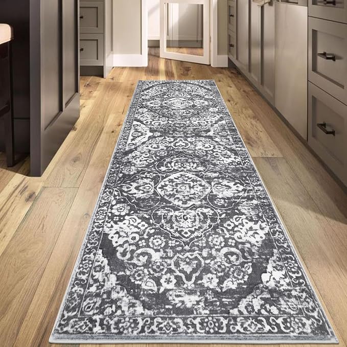 HEBE Hallway Runner Rug 2'8''x8' Washable Vintage Distressed Area Rugs Non Slip