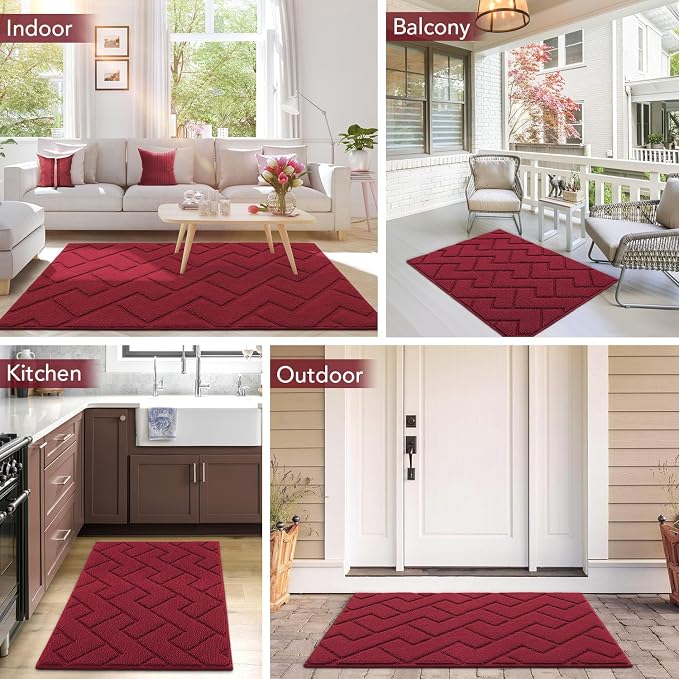 hicorfe Front Door Mat Outside Entrance, Stain and Fade Resistant, Non Slip