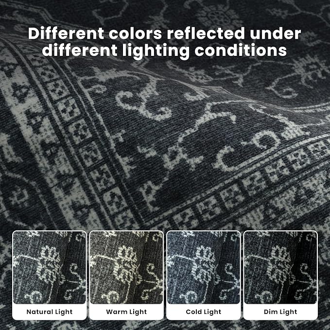 Washable Rugs 8x10 Area Rugs for Living Room, Dining Room- Soft Low Pile
