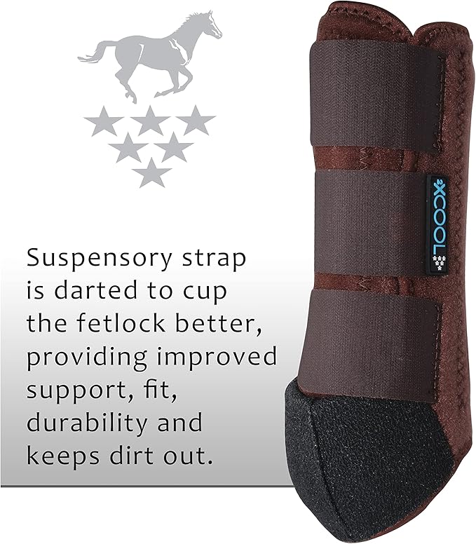 Professional's Choice 2XCOOL Sports Medicine Horse Boots | Protective & Breathable Design for Ultimate Comfort, Durability & Cooling in Active Horses | 2 Pack Large Chocolate
