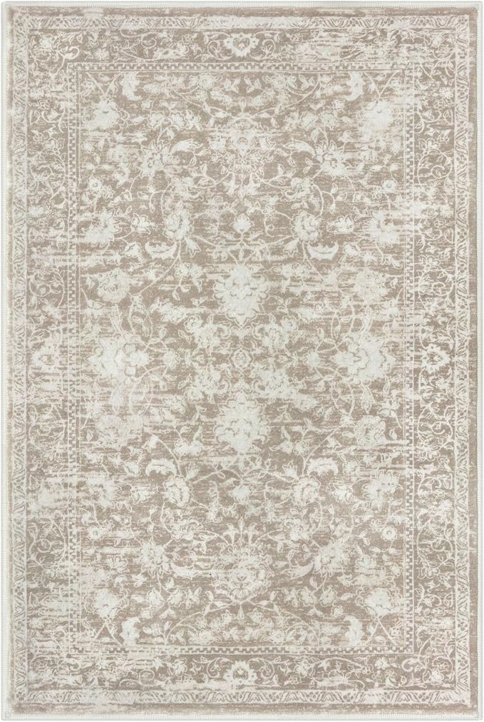 KILOCOCO Small Area Rug 2x3 Entryway Rugs Printed Vintage Floral Washable Rug