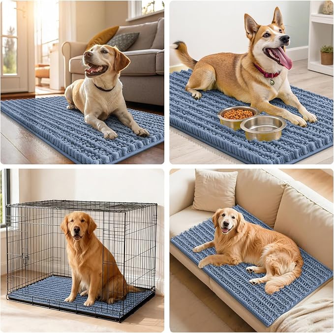 Smiry Dog Door Mat for Muddy Paws 47x20, Absorbent Dirt Trapper, Non-Slip