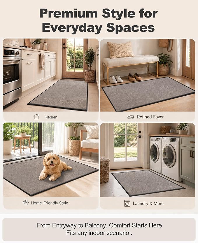 Mibao Front Door Mat Indoor Entrance, Dirt Trapper Welcome Mat