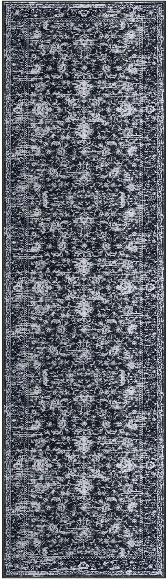 KILOCOCO Hallway Runner 2x8 Rug Runner Printed Vintage Floral Washable Kitchen
