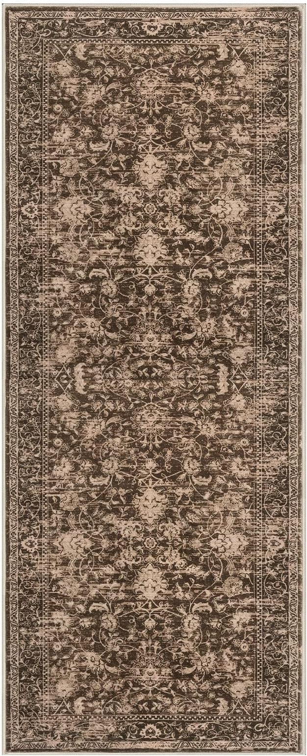 KILOCOCO Hallway Runner 3x8 Rug Runner Washable Kitchen Runners Printed Floral