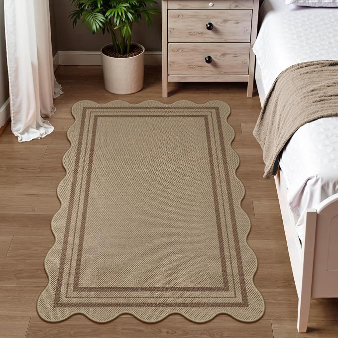 Modern Easy Jute 3x5 Outdoor Patio Rug, Washable Rugs