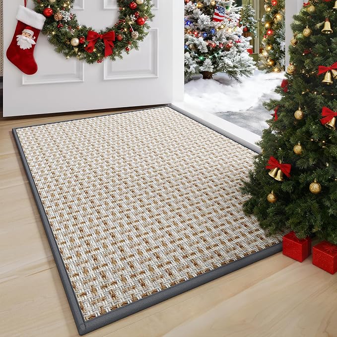 YDKGL Door Mat Entrance 24"x35", Dirt Resistant and Absorbent, Non-Slip Rubber