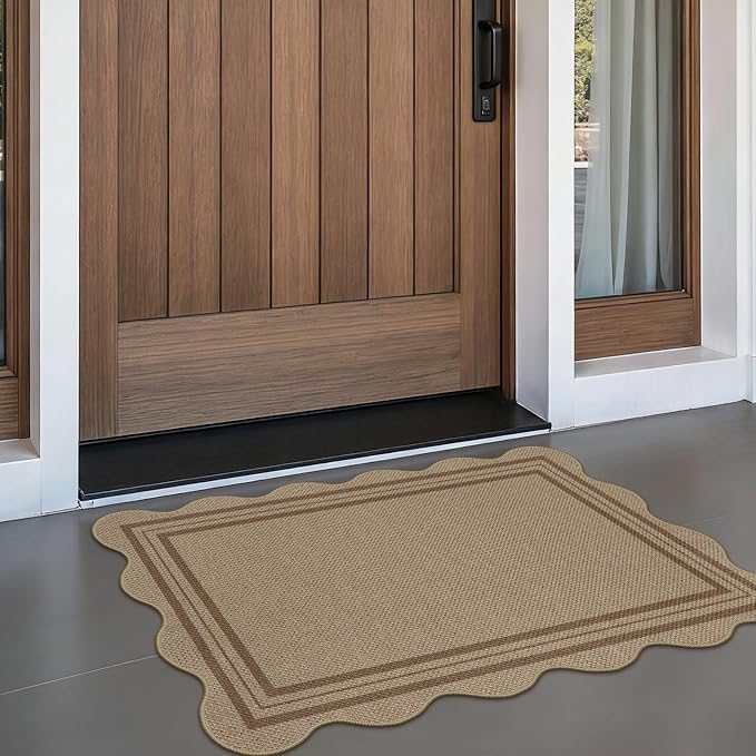 Easy Jute Outdoor Mats for Front Door, 2x3 Small Washable Kitchen Rugs