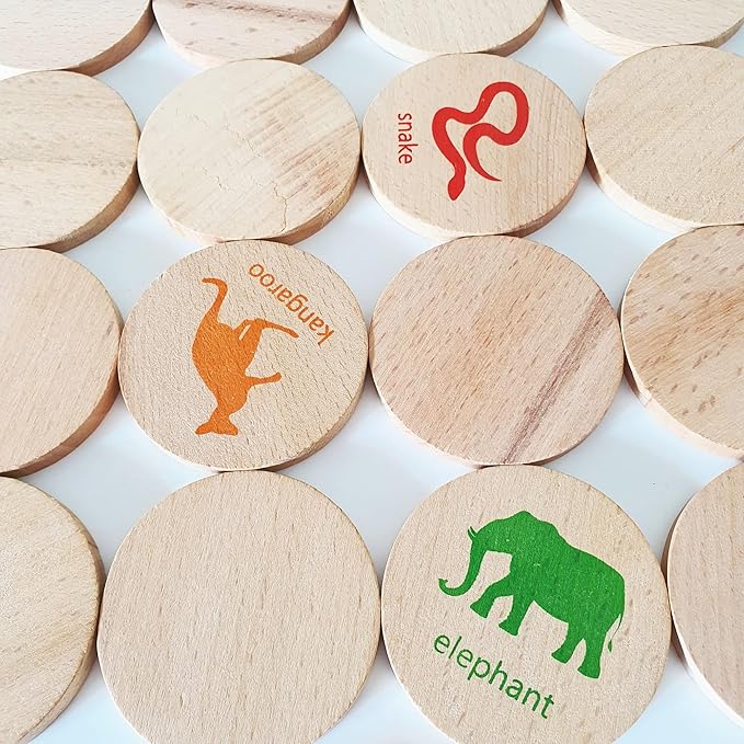 bee smart Wooden Memory Game - Matching Memory Game for Kids 3 and Up, 16Pcs | Educational Toy for Preschool Toddlers Board Games (Animals)