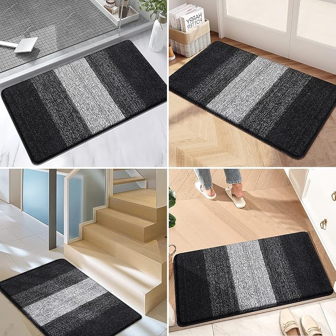 Kitinjoy Indoor Outdoor Door Mat, 32x20 Non-Slip Absorbent Dirt Trapper