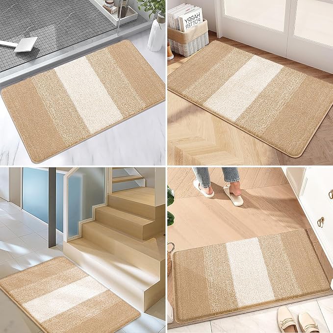 Kitinjoy Indoor Outdoor Door Mat, 59x36 Non-Slip Absorbent Dirt Trapper
