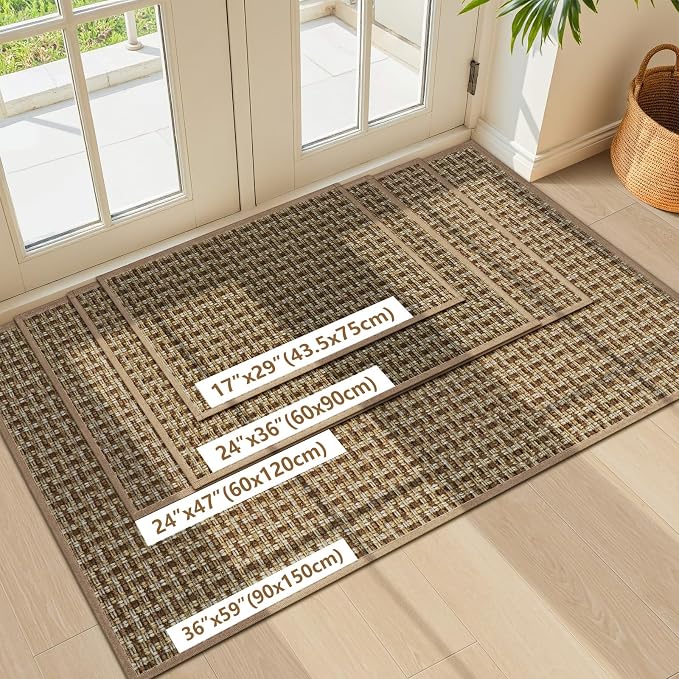 LEKEEPGO Door Mat Indoor Entrance 24"x36", Absorbent Indoor Door Mat, Non Slip