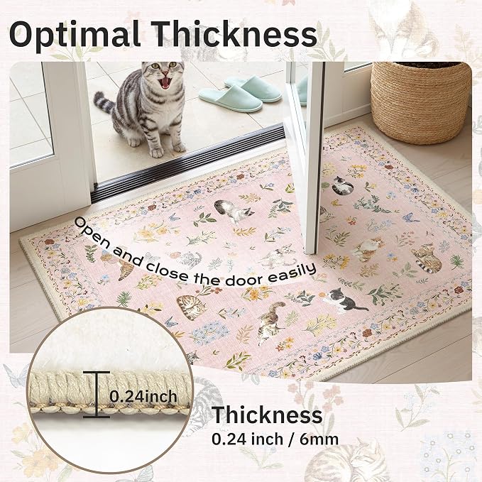 Soalmost Cat 8x10 Pink Area Rugs