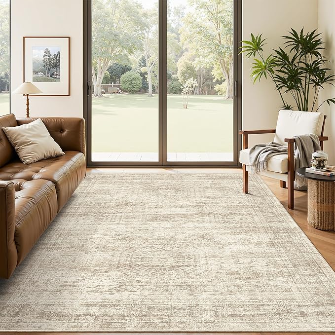 Soalmost 4x6 Area Rugs for Living Room, Vintage Washable Rugs for Dining Room