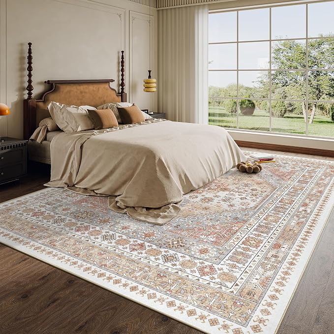zesthome 8x10 Area Rugs for Living Room, Non-Slip Backing Washable Rugs