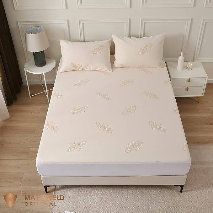 Waterproof Organic Mattress Protector King - Organic Cotton Breathable Mattress Pad Cover - 250 GSM Comfort - Deep Pocket - Fitted Comfort