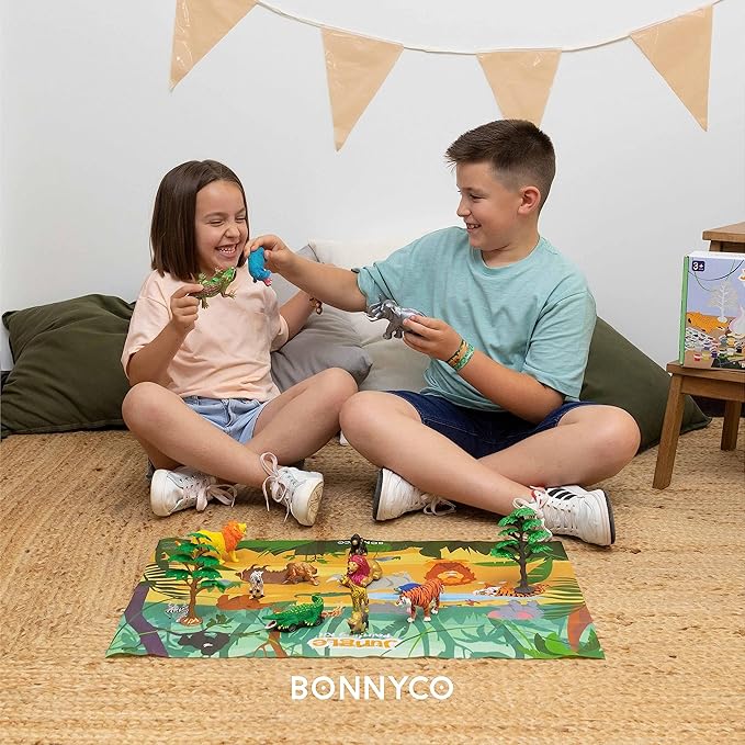 BONNYCO Animal Toys for Kids Painting Kit with 16 Figurines Animal Kids Crafts 4-8 with Glow in The Dark, Safari Gifts for Boys and Girls | Boy Toys 3 4 5 6 7 8 9 10 Years Old Birthday Christmas