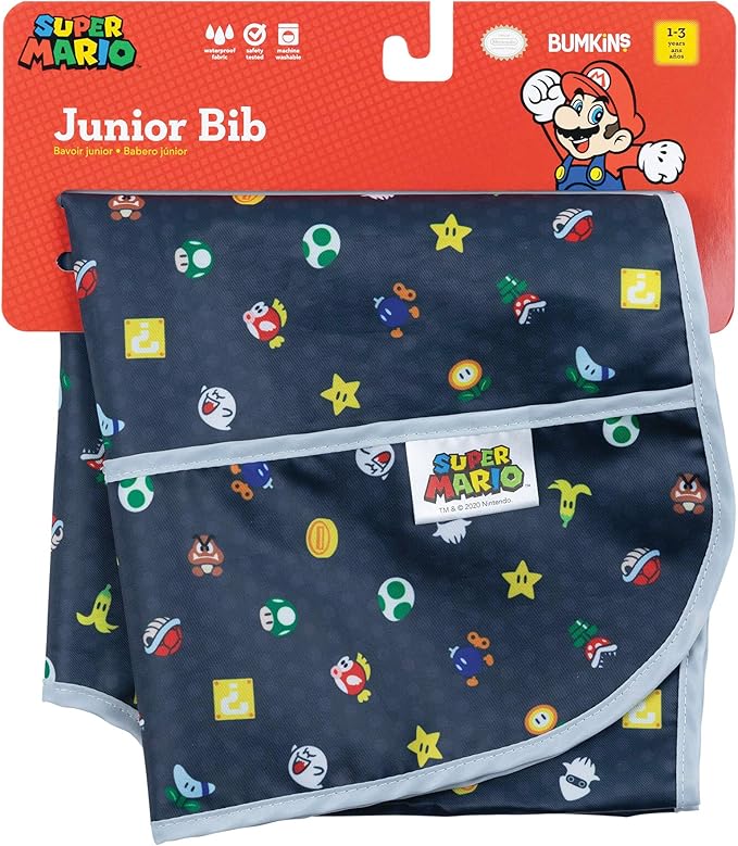 Bumkins Bibs - Toddler Bibs, Waterproof, Large for 1-3 Years, Short Sleeve