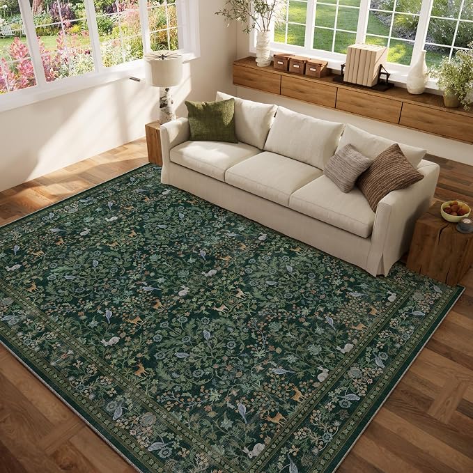 Washable Area Rugs for Living Room: 6x9 Rugs for Bedroom Stain Resistant Non