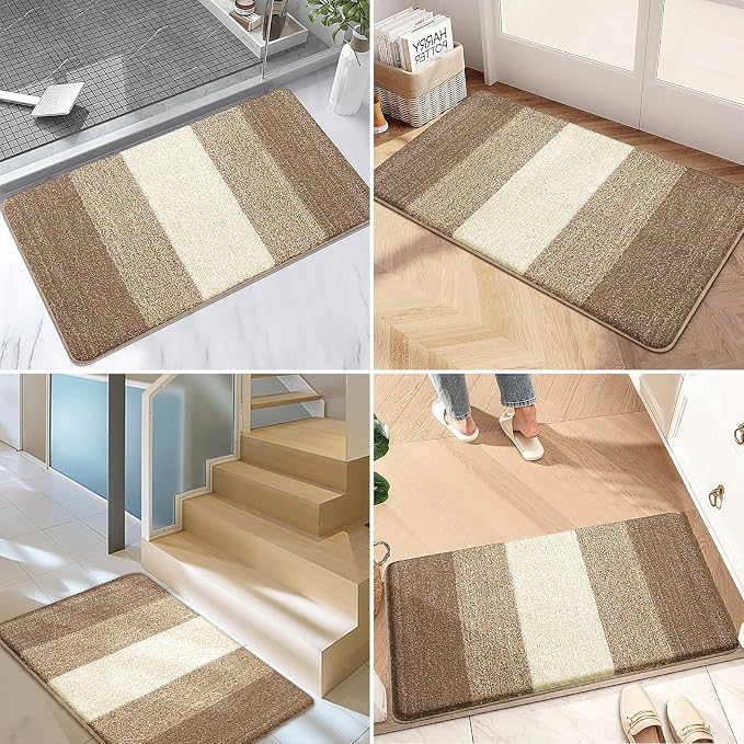 Kitinjoy Indoor Outdoor Door Mat, 34x21 Non-Slip Absorbent Dirt Trapper