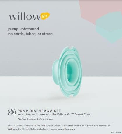 Willow Go - Hands Free Breast Pump - Wearable Breastfeeding Pump - Portable, Electric, Cordless, & 9 Levels of Hospital Grade Suction Strength - Postpartum Essentials - Diaphragm - 2pk