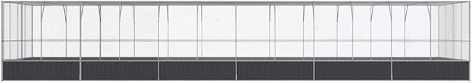 Outdoor Aviary Bird Cage, Galvanized Steel Outside Ample Activity Space Birdcage, 490.6"x163"x83.5", -278