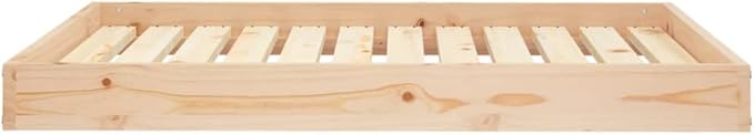 Solid Pine Wood Dog Bed for Medium Breeds, Elevated Pet Bed with Minimalist Design, Indoor Dog Couch for Living Room or Bedroom, Natural Wood Finish, Durable and Sturdy