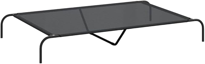 Elevated Dog Bed for Large Breeds, 59 Inch Raised Pet Cot with Breathable Textilene and Heavy-Duty Powder-Coated Steel Frame, Portable Cooling Bed for Outdoor and Indoor Use, Black