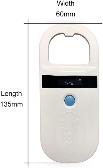 Pet Microchip Scanner ISO11784/85/FDX-B/EMID Animal Handheld Reader,134.2kHz Pet ID Scanner Rechargeable Animal Chip Registration, for Dog/Cat/Pig(AR190A)