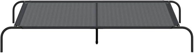 XXL Elevated Dog Bed, Portable Raised Pet Cot for Large Breeds, Breathable Textilene Mesh Cooling Dog Bed with Heavy-Duty Steel Frame, Indoor Outdoor Use, Black, 59.1 x 35.4 Inches