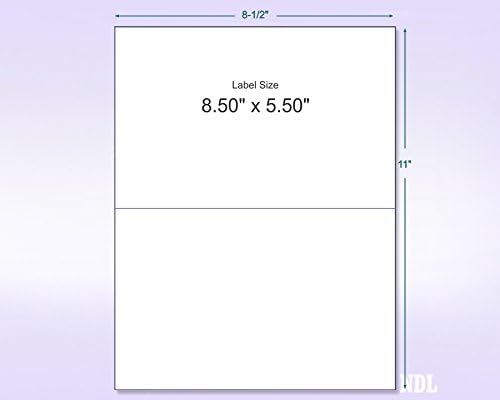 NextDayLabels – 8-1/2" x 5-1/2" Rectangular Sticker Labels for Printer - White Laser/Inkjet Printer Labels Return Address Labels Shipping Label Stickers (1000 Sheets, 2 Per Sheet, 2000 Labels)