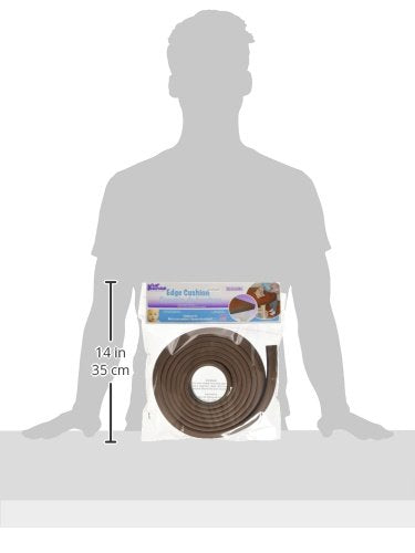 KidKusion Baby Proof Edge Cushion Protector | Made in USA | Foam Rubber Furniture and Fireplace Edge Guard Bumper | Brown | 12 Ft | Tape Included