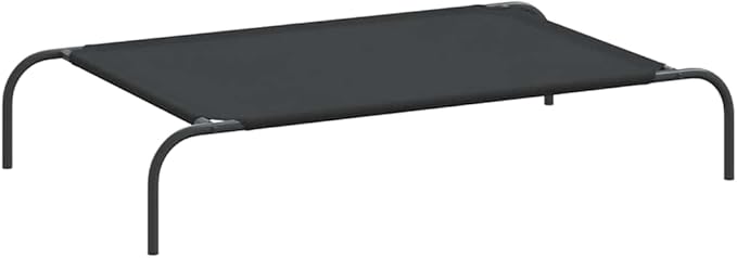Elevated Dog Bed for Medium Dogs, Raised Pet Cot with Breathable Oxford Fabric and Durable Powder-Coated Steel Frame for Indoor Outdoor Use, Black