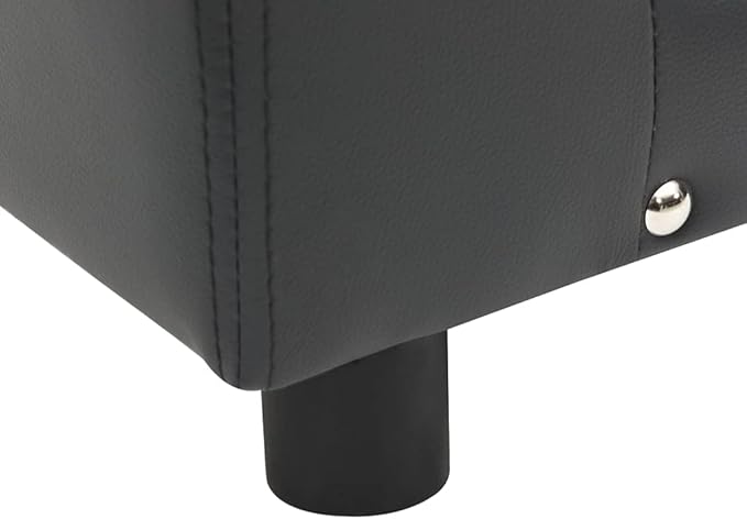 YAFF Dog Bed for Small Dogs Dark Gray Plush and Faux Leather Dog Sofa Pet Bed Puppy Bed for Cats and Small Dogs Beds Furniture 31.9"x16.9"x12.2"