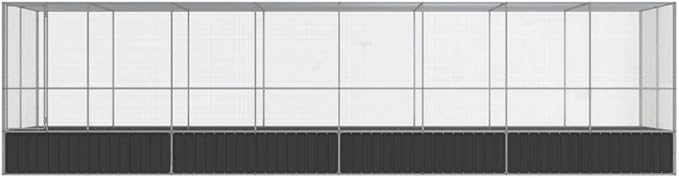 Outdoor Aviary Bird Cage, Galvanized Steel Outside Ample Activity Space Birdcage, 327.6"x81.5"x83.5", -270