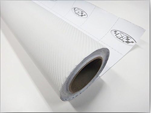 F & B LED LIGHTS White 3D Carbon Fiber Film Twill Weave Vinyl Sheet Roll Wrap (84" X 60", White)