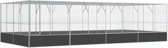 Steel Aviary with Extension, Large Flight King Bird Cage for Cockatiels African Grey Quaker Amazon Sun Parakeets Green Cheek Conures Pigeons Parrot Bird Cage, 327.6"x163"x83.5",-89