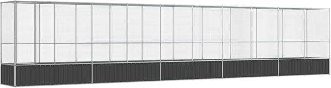 Outdoor Aviary Bird Cage, Galvanized Steel Outside Ample Activity Space Birdcage, 410.4"x42.1"x83.5", -266